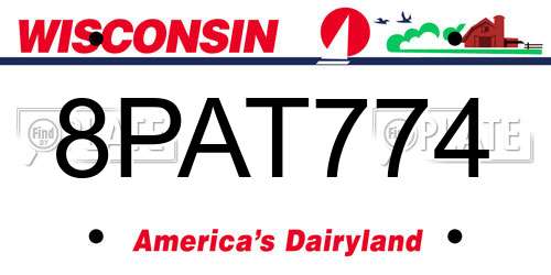 8PAT774 Wisconsin License Plate