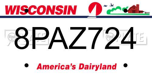 8PAZ724 Wisconsin License Plate