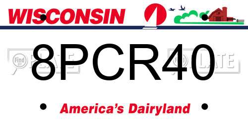 8PCR40 Wisconsin License Plate