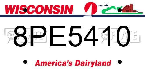 8PE5410 Wisconsin License Plate