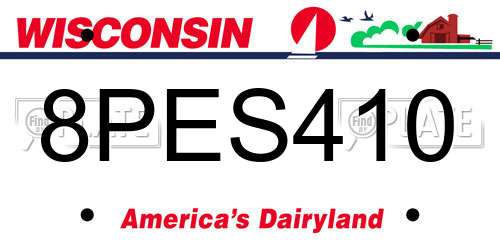 8PES410 Wisconsin License Plate