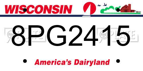 8PG2415 Wisconsin License Plate
