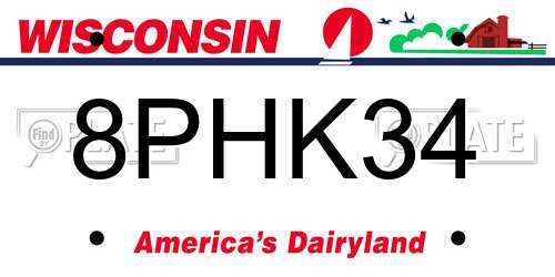 8PHK34 Wisconsin License Plate