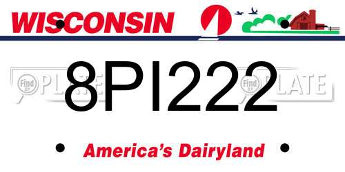 8PI222 Wisconsin License Plate
