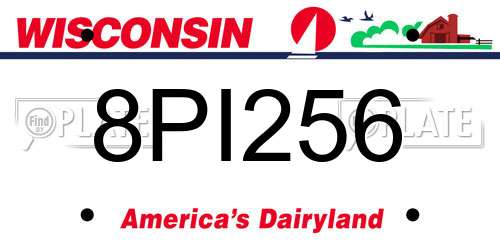 8PI256 Wisconsin License Plate
