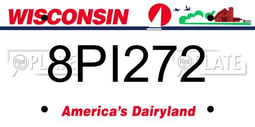 8PI272 Wisconsin License Plate