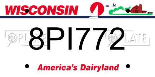 8PI772 Wisconsin License Plate