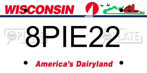 8PIE22 Wisconsin License Plate