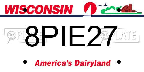 8PIE27 Wisconsin License Plate