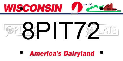 8PIT72 Wisconsin License Plate