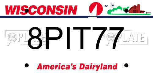 8PIT77 Wisconsin License Plate