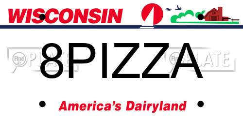 8PIZZA Wisconsin License Plate