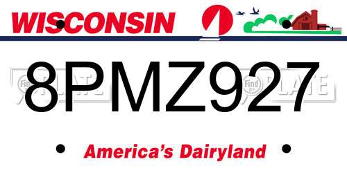 8PMZ927 Wisconsin License Plate