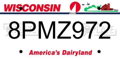 8PMZ972 Wisconsin License Plate