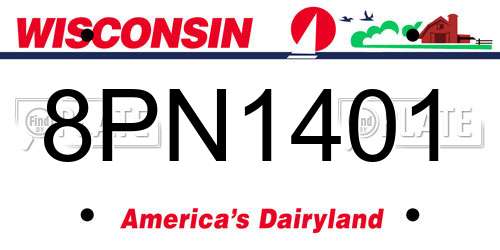 8PN1401 Wisconsin License Plate
