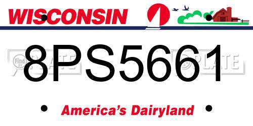 8PS5661 Wisconsin License Plate