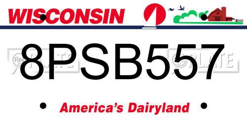 8PSB557 Wisconsin License Plate
