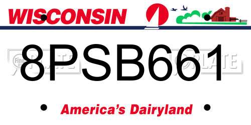 8PSB661 Wisconsin License Plate