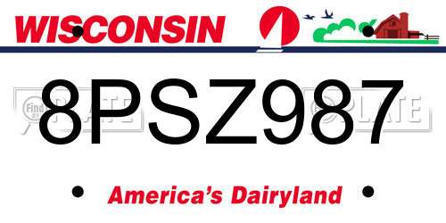 8PSZ987 Wisconsin License Plate