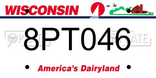 8PT046 Wisconsin License Plate