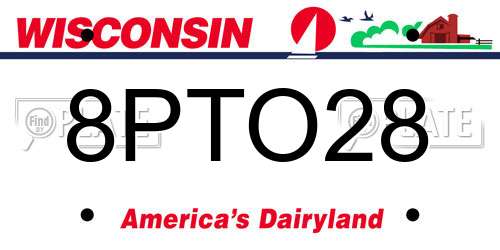 8PTO28 Wisconsin License Plate