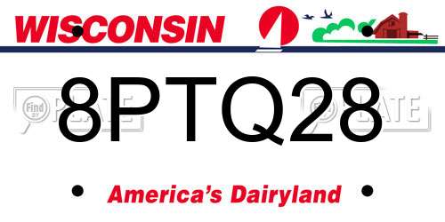 8PTQ28 Wisconsin License Plate