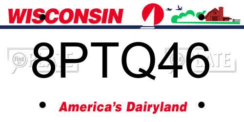 8PTQ46 Wisconsin License Plate
