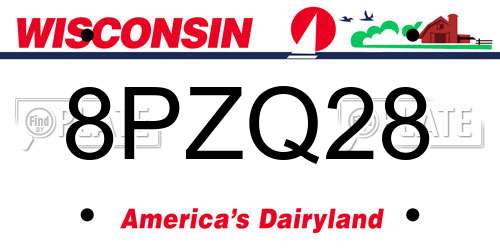 8PZQ28 Wisconsin License Plate