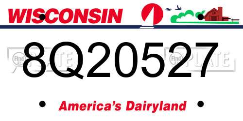 8Q20527 Wisconsin License Plate