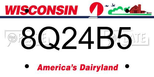 8Q24B5 Wisconsin License Plate
