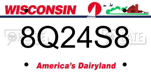 8Q24S8 Wisconsin License Plate