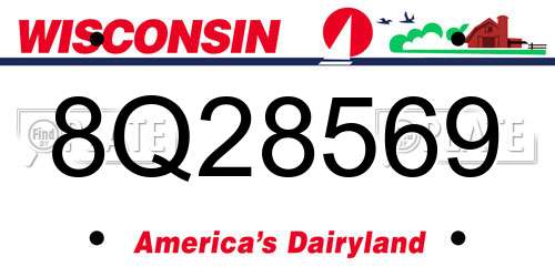 8Q28569 Wisconsin License Plate