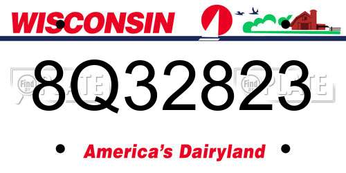 8Q32823 Wisconsin License Plate