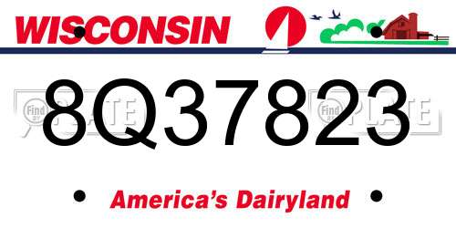 8Q37823 Wisconsin License Plate