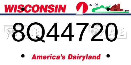 8Q44720 Wisconsin License Plate