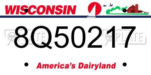8Q50217 Wisconsin License Plate