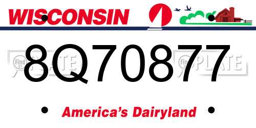 8Q70877 Wisconsin License Plate