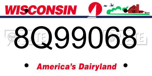 8Q99068 Wisconsin License Plate
