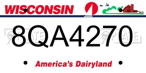 8QA4270 Wisconsin License Plate