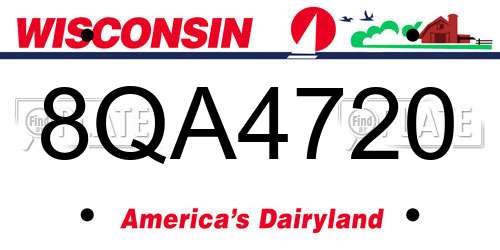8QA4720 Wisconsin License Plate