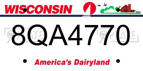 8QA4770 Wisconsin License Plate