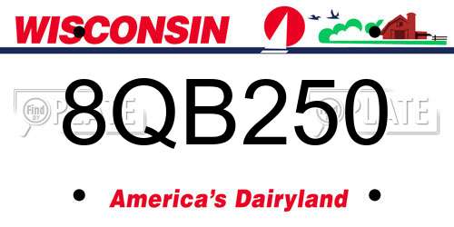 8QB250 Wisconsin License Plate