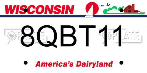 8QBT11 Wisconsin License Plate
