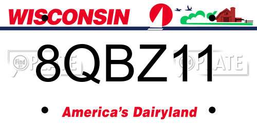 8QBZ11 Wisconsin License Plate