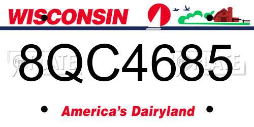 8QC4685 Wisconsin License Plate