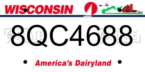 8QC4688 Wisconsin License Plate