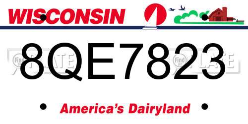 8QE7823 Wisconsin License Plate