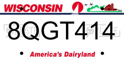 8QGT414 Wisconsin License Plate