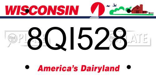 8QI528 Wisconsin License Plate