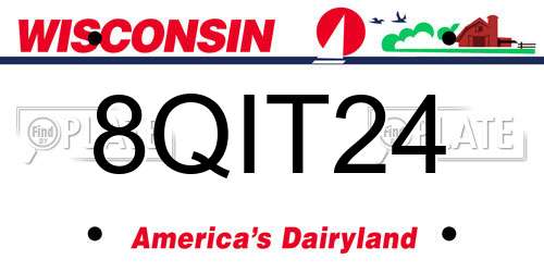 8QIT24 Wisconsin License Plate